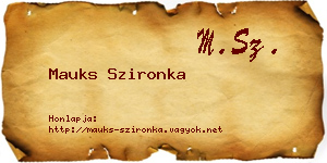 Mauks Szironka névjegykártya